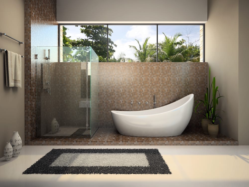New bathtub installation. Promote happiness by remodeling your bathroom.