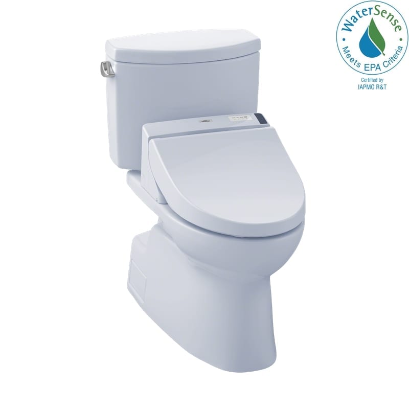 TOTO Vespin II Washlet elongated two-piece toilet with a Washlet C200 bidet seat.