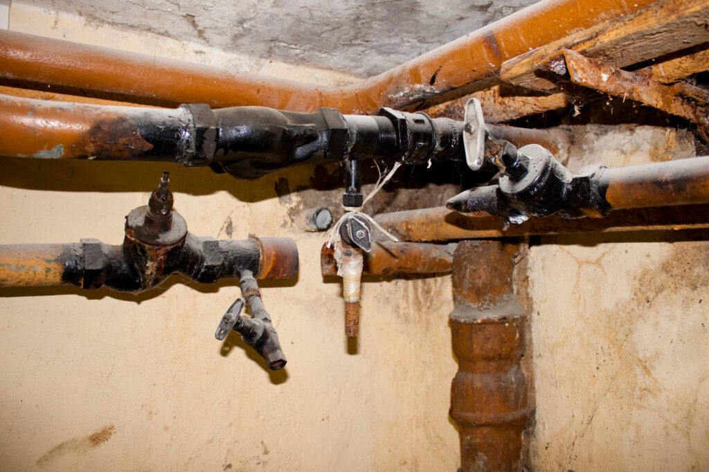 Old plumbing causes Low Water Pressure
