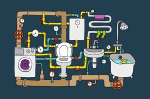 Old Plumbing System and Old Plumbing Fixtures